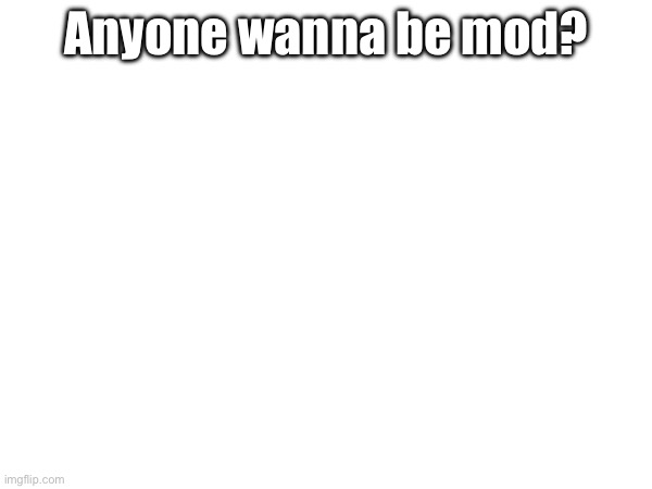 Anyone? | Anyone wanna be mod? | made w/ Imgflip meme maker