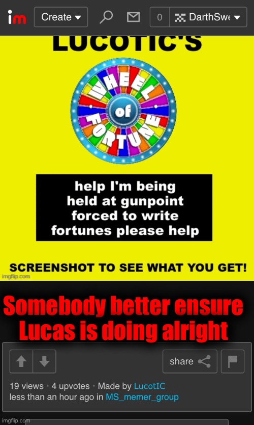 Somebody better ensure Lucas is doing alright | made w/ Imgflip meme maker