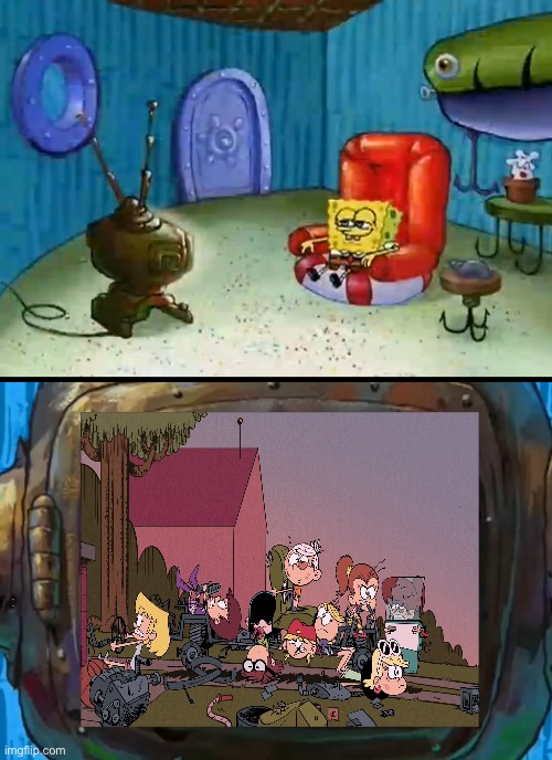 SpongeBob Watching The Sweet Spot | image tagged in spongebob,nickelodeon,the loud house,lincoln loud,lori loud,spongebob squarepants | made w/ Imgflip meme maker