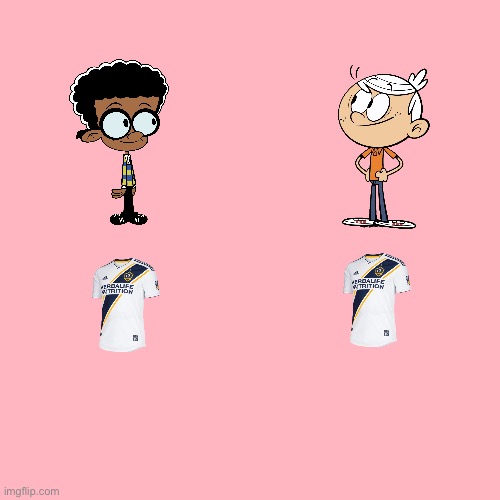 Lincoln and Clyde's LA Galaxy Shirts | image tagged in the loud house,nickelodeon,lincoln loud,soccer,sports,los angeles | made w/ Imgflip meme maker