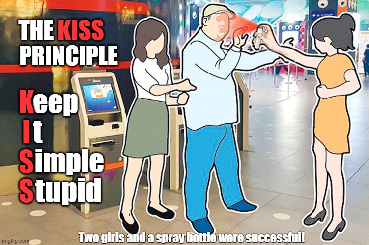 North Korea uses the KISS Principle when they plan assassinations! | KISS; THE              
 PRINCIPLE; eep; K
I
S
S; t; imple; tupid; Two girls and a spray bottle were successful! | image tagged in north korea,assassination,spray,poison,keep it simple stupid | made w/ Imgflip meme maker