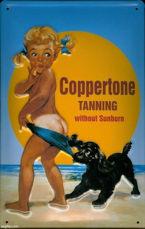 Coppertone Girl | image tagged in coppertone girl | made w/ Imgflip meme maker