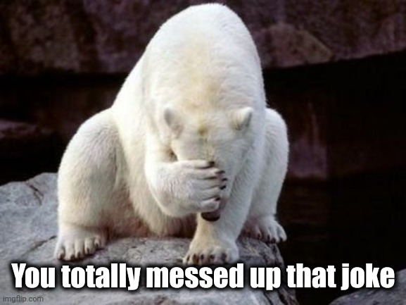Bear face palm  | You totally messed up that joke | image tagged in bear face palm | made w/ Imgflip meme maker
