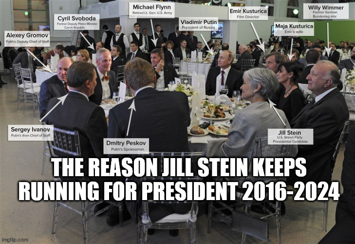 The Reason Jill Stein Keeps Running For President 2016-2024 | THE REASON JILL STEIN KEEPS RUNNING FOR PRESIDENT 2016-2024 | image tagged in politics,political meme,president 2016,presidential race | made w/ Imgflip meme maker