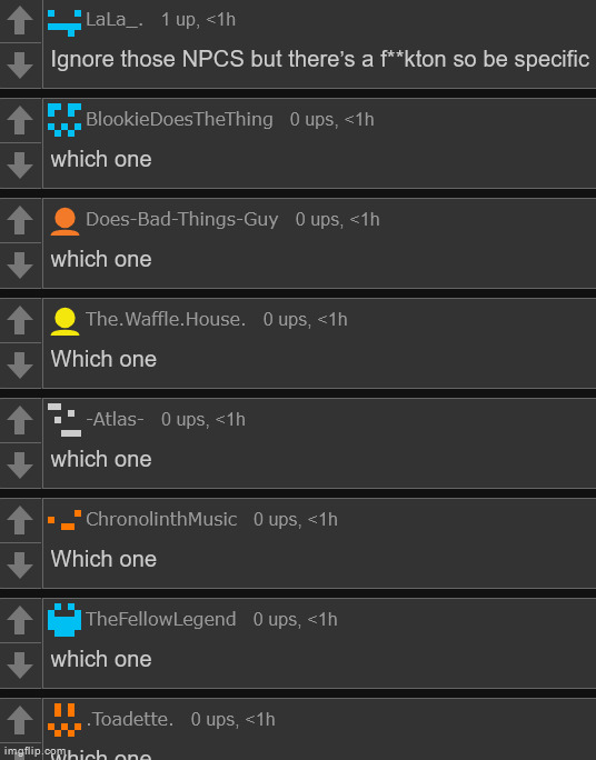 which one | made w/ Imgflip meme maker