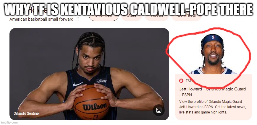 Interesting | WHY TF IS KENTAVIOUS CALDWELL-POPE THERE | image tagged in nba,google | made w/ Imgflip meme maker