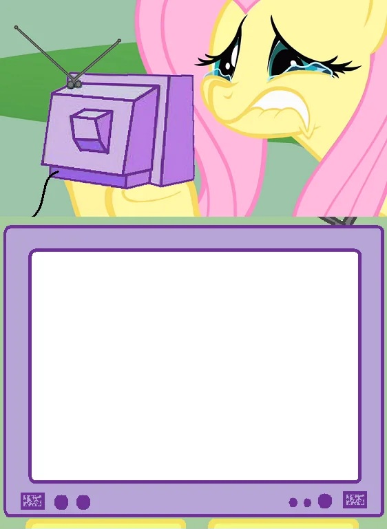 High Quality Sad Fluttershy watching Television Blank Meme Template