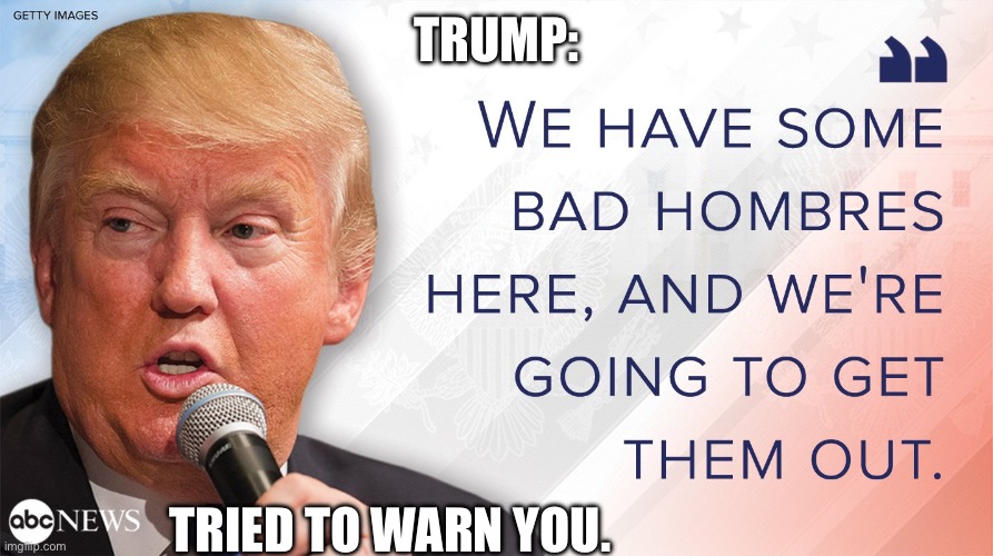 TRUMP:; TRIED TO WARN YOU. | image tagged in trump,kamala harris | made w/ Imgflip meme maker