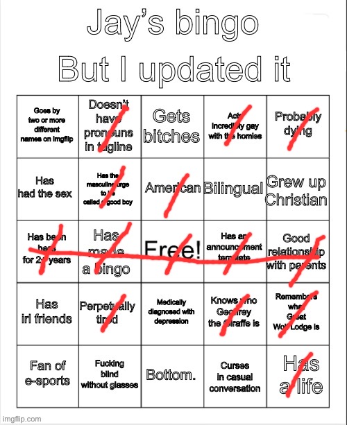 Jay’s bingo | image tagged in jay s bingo | made w/ Imgflip meme maker