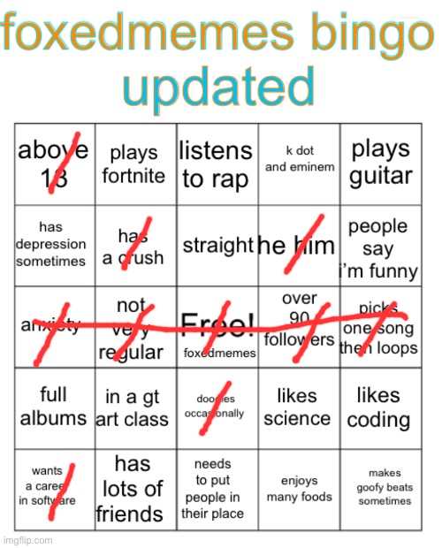 FoxedMemes Bingo! | image tagged in foxedmemes bingo | made w/ Imgflip meme maker