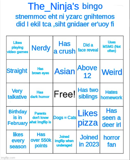 High Quality The_Ninja's bingo Blank Meme Template