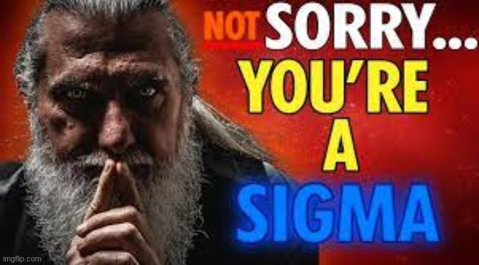 Not sorry you're a sigma | image tagged in not sorry you're a sigma | made w/ Imgflip meme maker