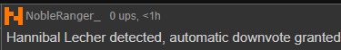 Hannibal lecher detected, automatic downvote granted Blank Meme Template