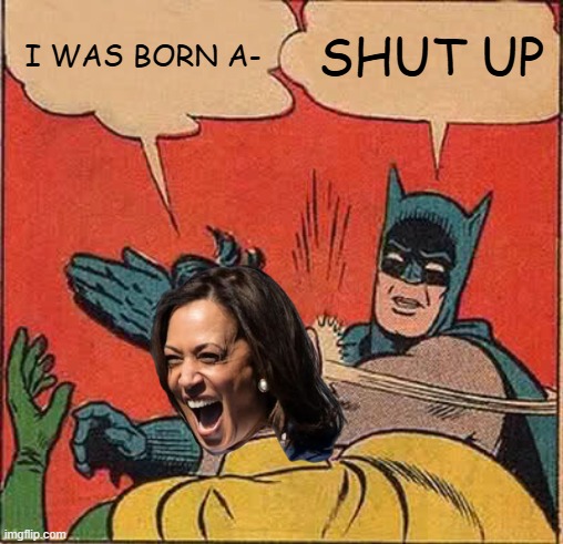 Batman Slapping Robin | I WAS BORN A-; SHUT UP | image tagged in memes,batman slapping robin | made w/ Imgflip meme maker