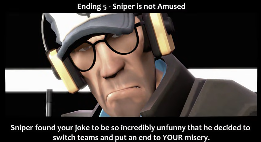 Sniper is not amused. Blank Meme Template