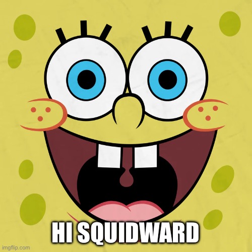 Spongebob Face Stare | HI SQUIDWARD | image tagged in spongebob face stare | made w/ Imgflip meme maker