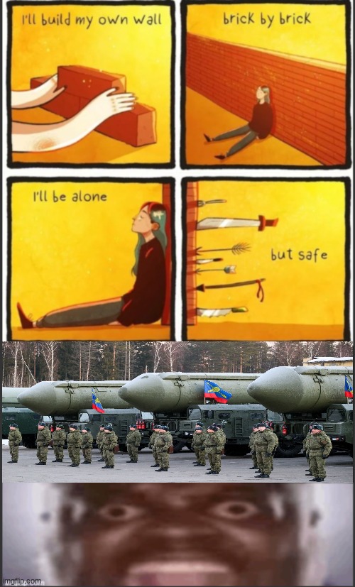 That puny little wall can't stop 1, let alone 4 nuclear missiles | image tagged in wall | made w/ Imgflip meme maker