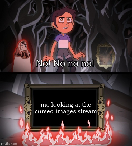 ahhhhhh.I'm sacrred for life. | me looking at the cursed images stream | image tagged in the owl house no no no no no | made w/ Imgflip meme maker