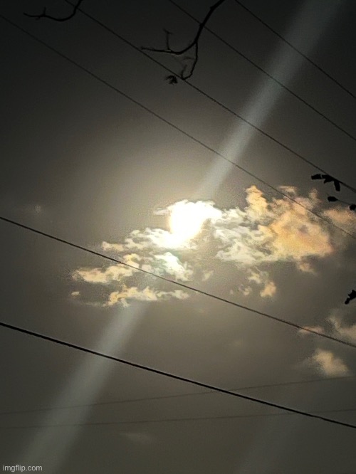 heres a non orange one i got one without it hehind a cloud too | made w/ Imgflip meme maker