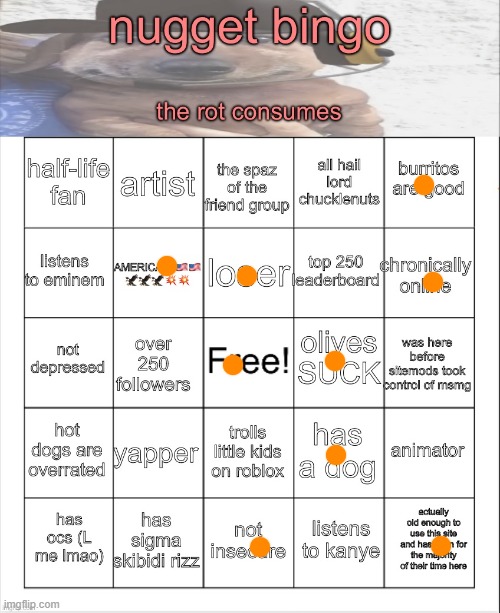 nugget bingo lol | image tagged in nugget bingo lol | made w/ Imgflip meme maker