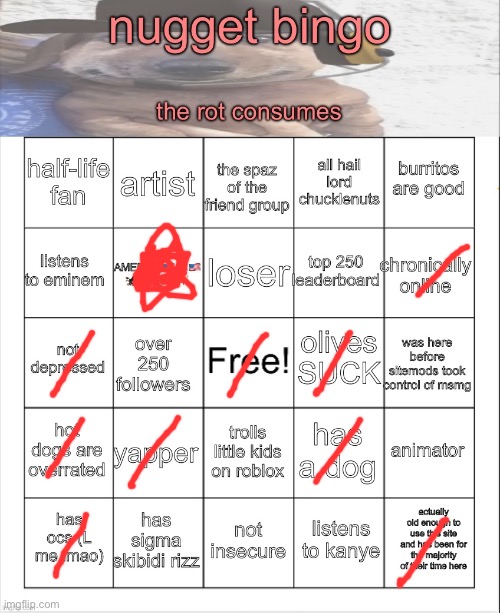 I did good I think | image tagged in nugget bingo lol | made w/ Imgflip meme maker