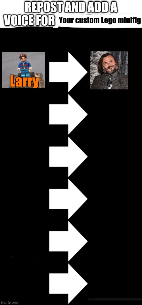 I Am Steve | Your custom Lego minifig; Larry | image tagged in no tags | made w/ Imgflip meme maker