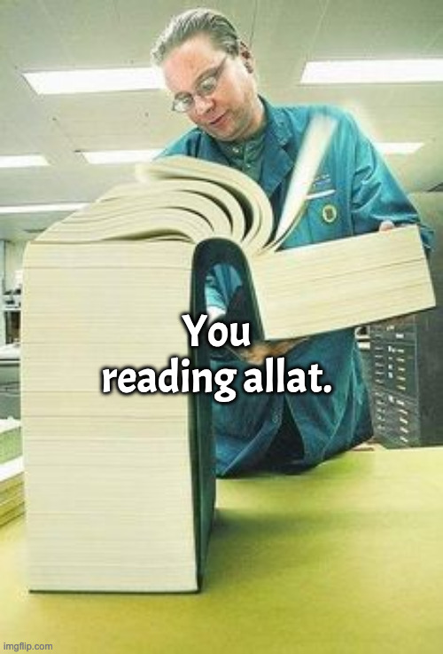 Big book | You reading allat. | image tagged in big book | made w/ Imgflip meme maker