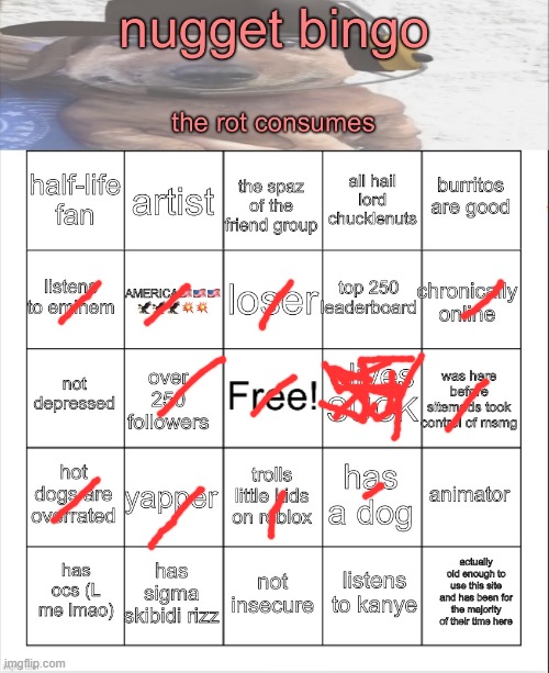 nugget bingo lol | image tagged in nugget bingo lol | made w/ Imgflip meme maker