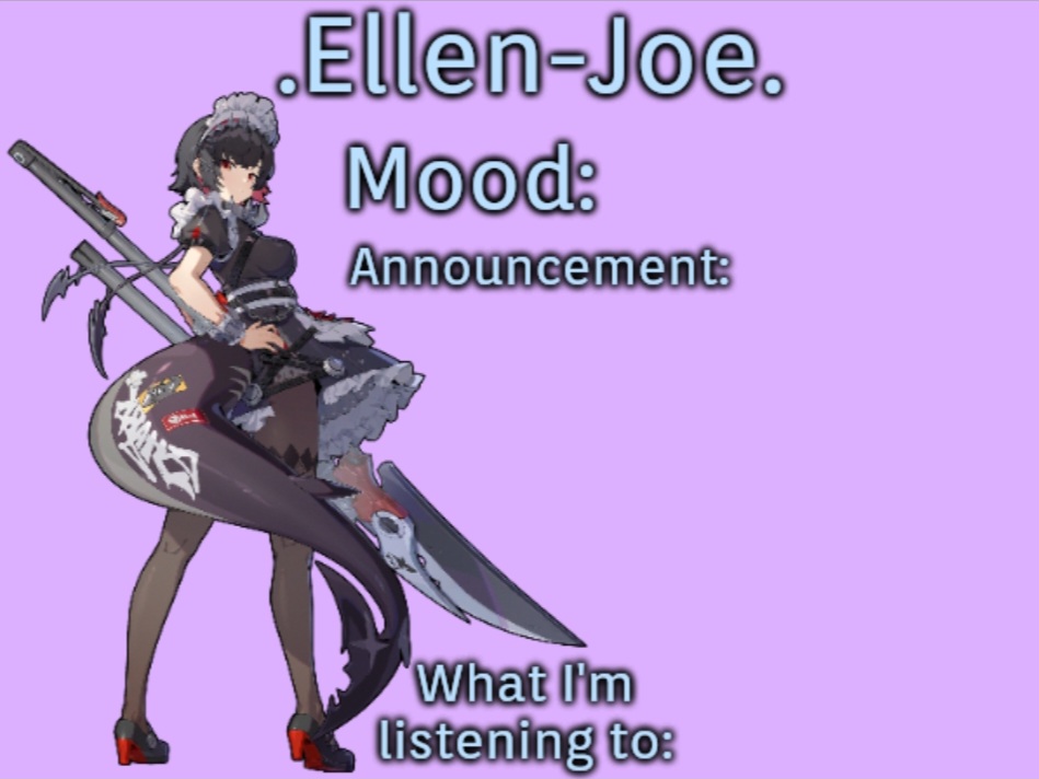 High Quality .Ellen-Joe.'s Announcement Temp Blank Meme Template