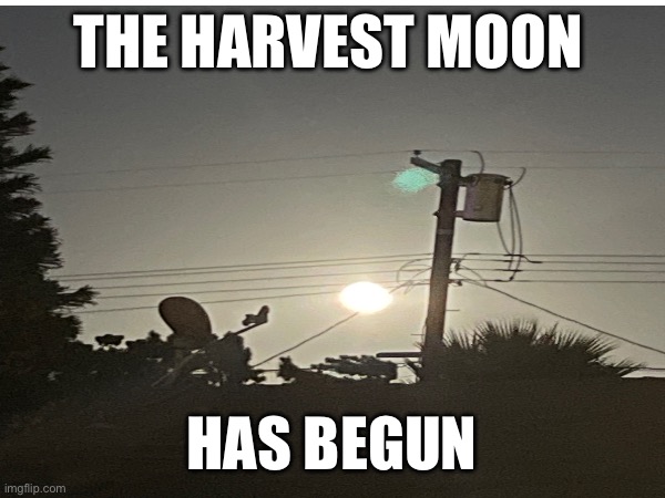 THIS CALLS FOR AN EXTENDED SPOOKY MONTH | THE HARVEST MOON; HAS BEGUN | image tagged in spooky month,spooktober | made w/ Imgflip meme maker