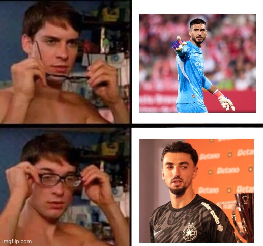 Paris-Girona 1:0 | YOU HAD ONE JOB, GAZZANIGA. ONE. JOB. | image tagged in peter parker's glasses,psg,girona,champions league,memes,soccer | made w/ Imgflip meme maker