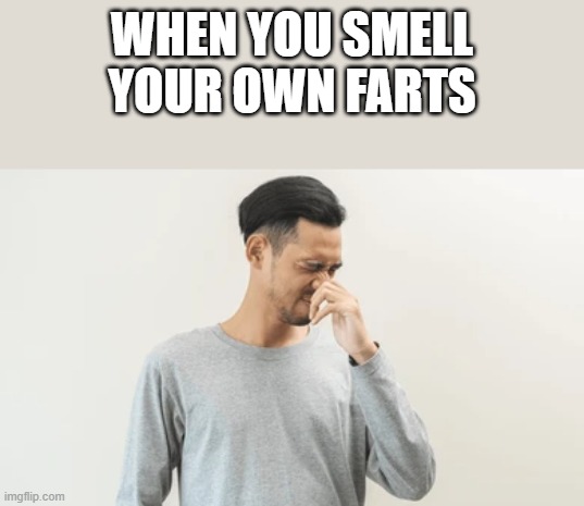 When You Smell Your Own Farts | WHEN YOU SMELL YOUR OWN FARTS | image tagged in smell,farts,farting,stink,funny,memes | made w/ Imgflip meme maker