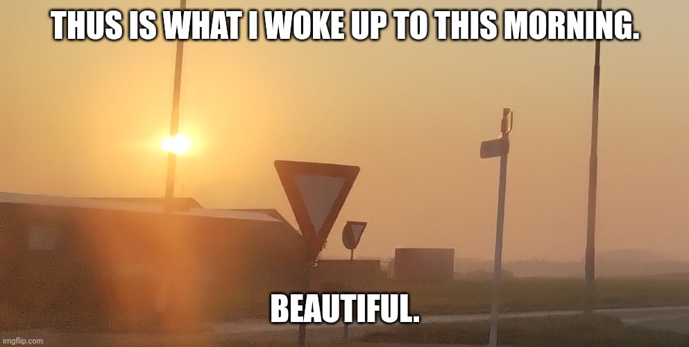 THUS IS WHAT I WOKE UP TO THIS MORNING. BEAUTIFUL. | made w/ Imgflip meme maker