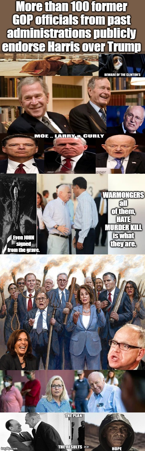 THOSE 100 should tell you all you need to know. Worlds future if you allow them to install Harris & Timmie. WAR AFTER WAR after | made w/ Imgflip meme maker