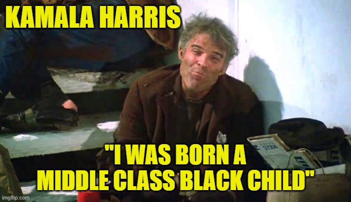 Kamala Harris | KAMALA HARRIS; "I WAS BORN A
MIDDLE CLASS BLACK CHILD" | image tagged in kamala harris,vice president,maga,make america great again,the jerk,trump | made w/ Imgflip meme maker