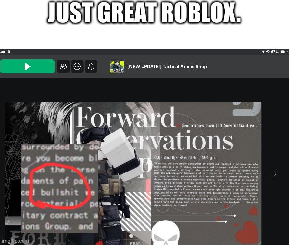 Really Roblox, really? | JUST GREAT ROBLOX. | image tagged in roblox,roblox moderation | made w/ Imgflip meme maker