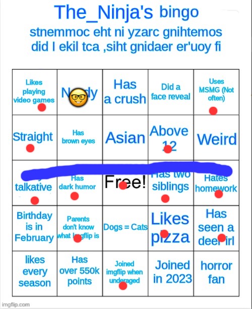 The_Ninja's bingo | 🤓 | image tagged in the_ninja's bingo | made w/ Imgflip meme maker