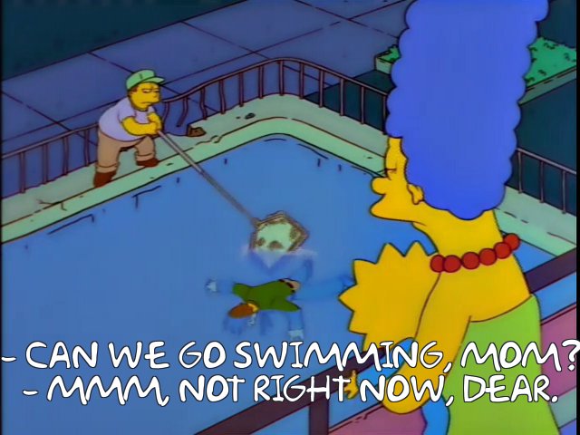 High Quality Simpsons, Marge, Swimming, Ned Flanders Blank Meme Template