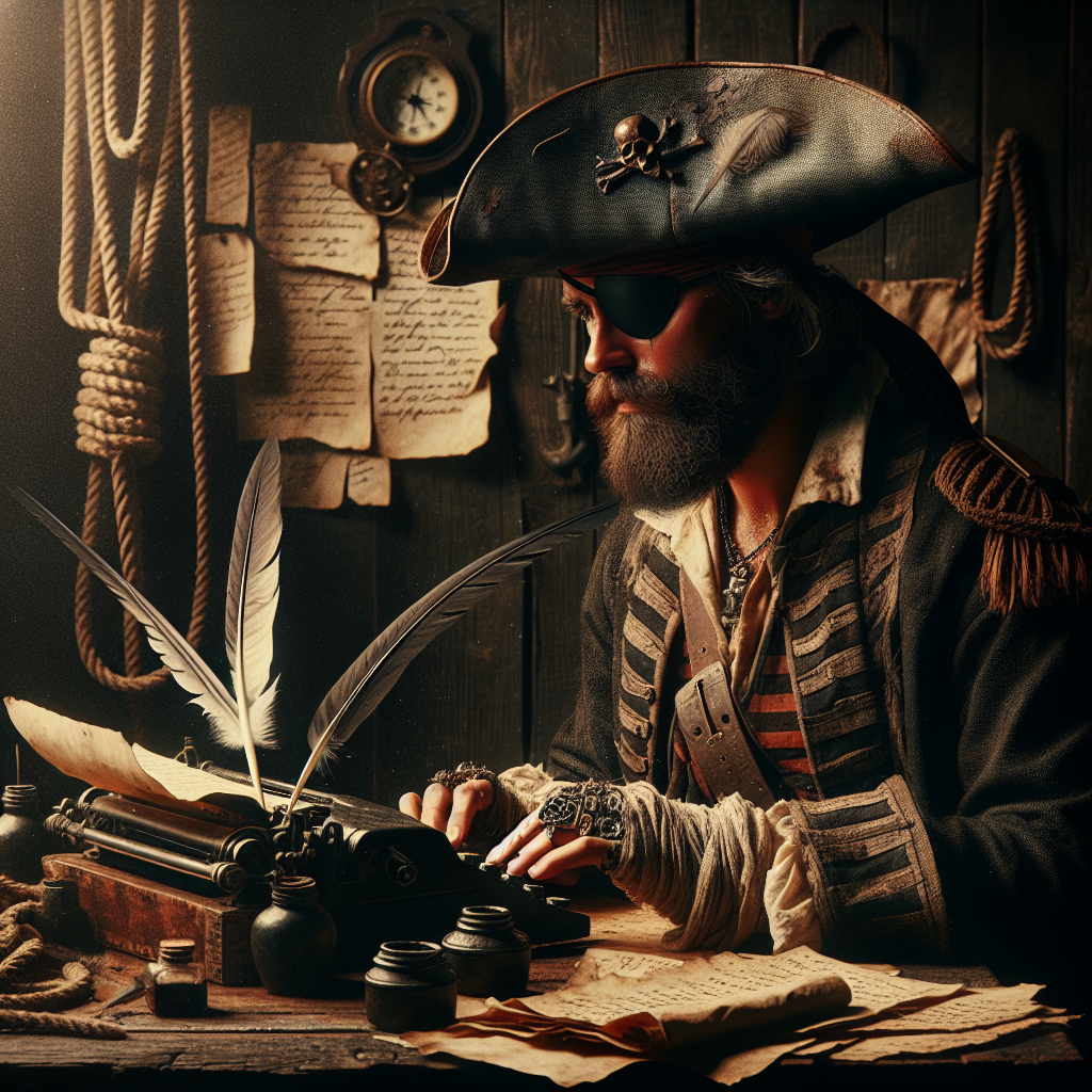 Pirate writing documents Blank Meme Template