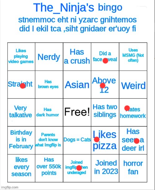 image tagged in the_ninja's bingo | made w/ Imgflip meme maker