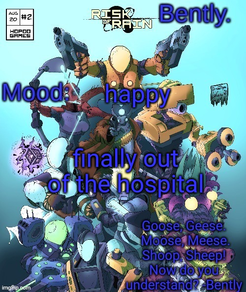 guh | happy; finally out of the hospital | made w/ Imgflip meme maker