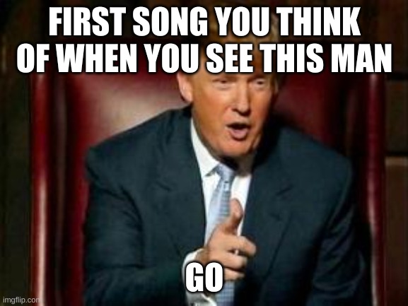 Donald Trump | FIRST SONG YOU THINK OF WHEN YOU SEE THIS MAN; GO | image tagged in donald trump | made w/ Imgflip meme maker