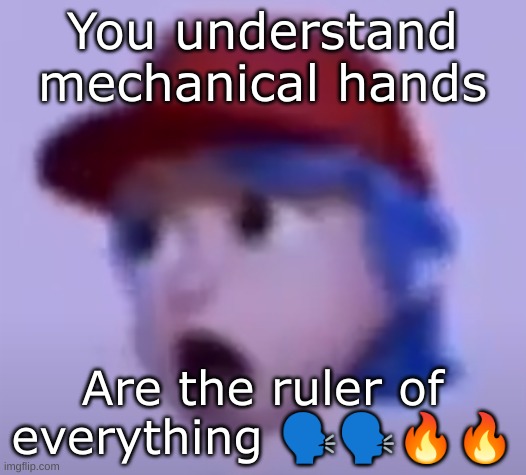 Where my tally hall fans at | You understand mechanical hands; Are the ruler of everything 🗣️🗣️🔥🔥 | image tagged in what the silly billy | made w/ Imgflip meme maker