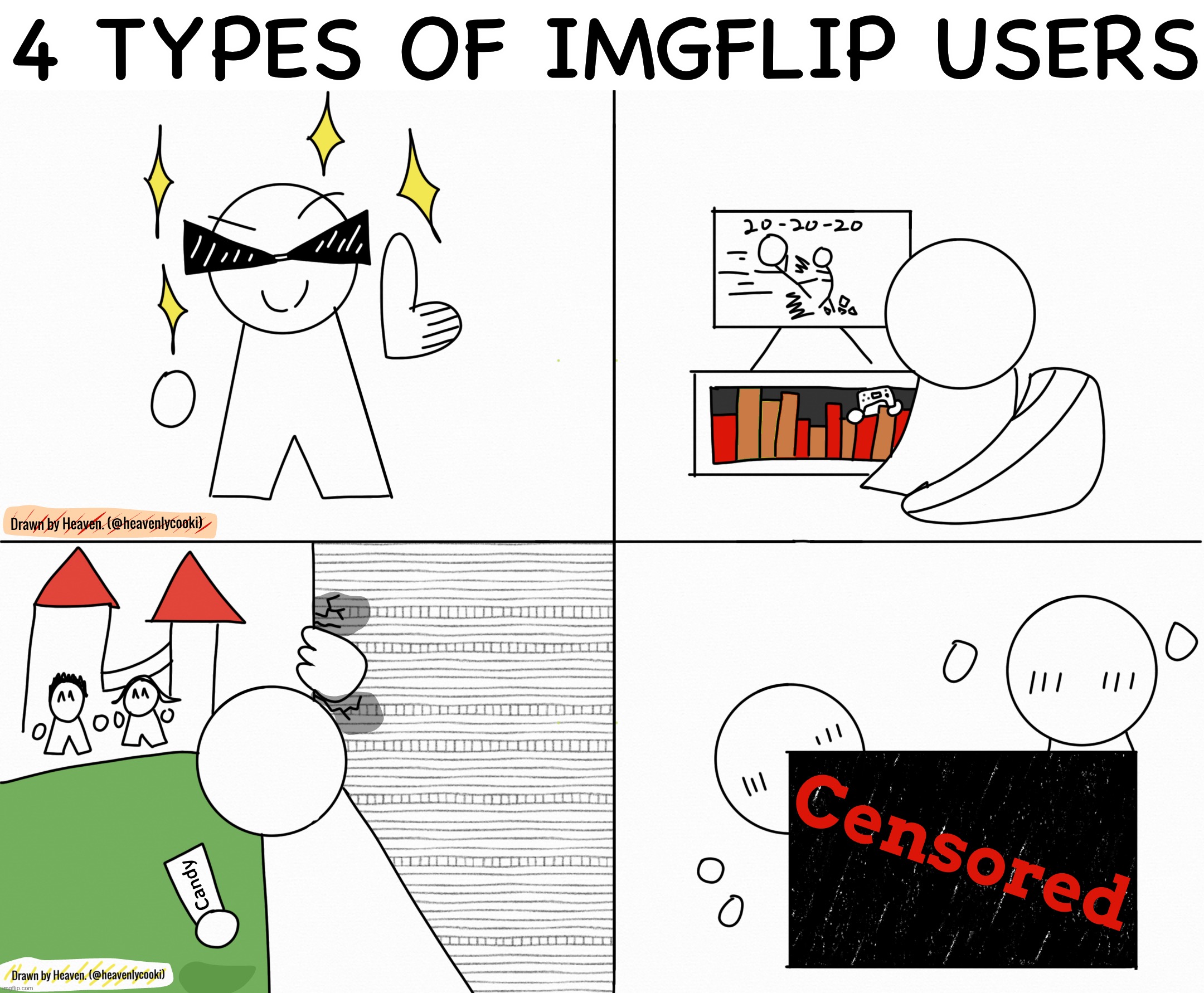 MSMG slander: Four Types of Users | 4 TYPES OF IMGFLIP USERS | image tagged in msmg,slander,msmg slander | made w/ Imgflip meme maker