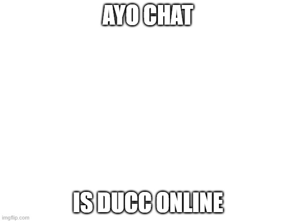 Haven't seen him and I finished his sprite work | AYO CHAT; IS DUCC ONLINE | image tagged in e | made w/ Imgflip meme maker