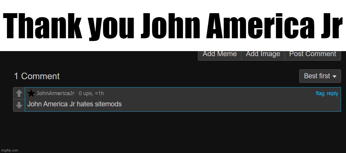 Thank you John America Jr | made w/ Imgflip meme maker