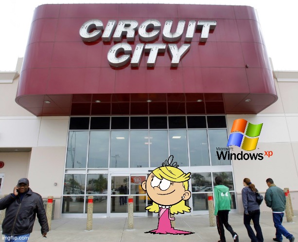 Lola at Circuit City for WinXP | image tagged in the loud house,nickelodeon,microsoft,windows,windows xp,princess | made w/ Imgflip meme maker