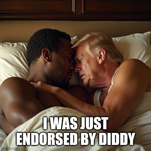 not weird | I WAS JUST ENDORSED BY DIDDY | image tagged in diddy trump | made w/ Imgflip meme maker