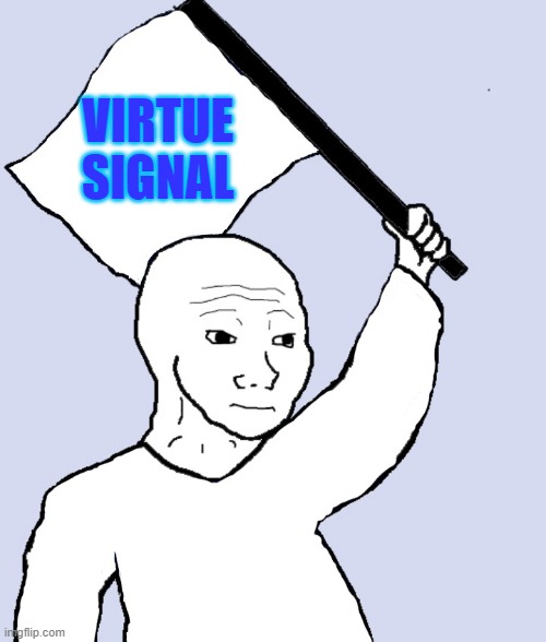 Virtue Signal Flag | VIRTUE SIGNAL | image tagged in wojak flag | made w/ Imgflip meme maker