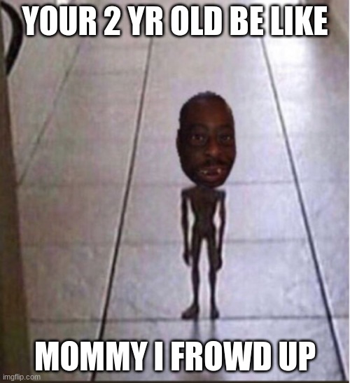 YOUR 2 YR OLD BE LIKE; MOMMY I FROWD UP | made w/ Imgflip meme maker